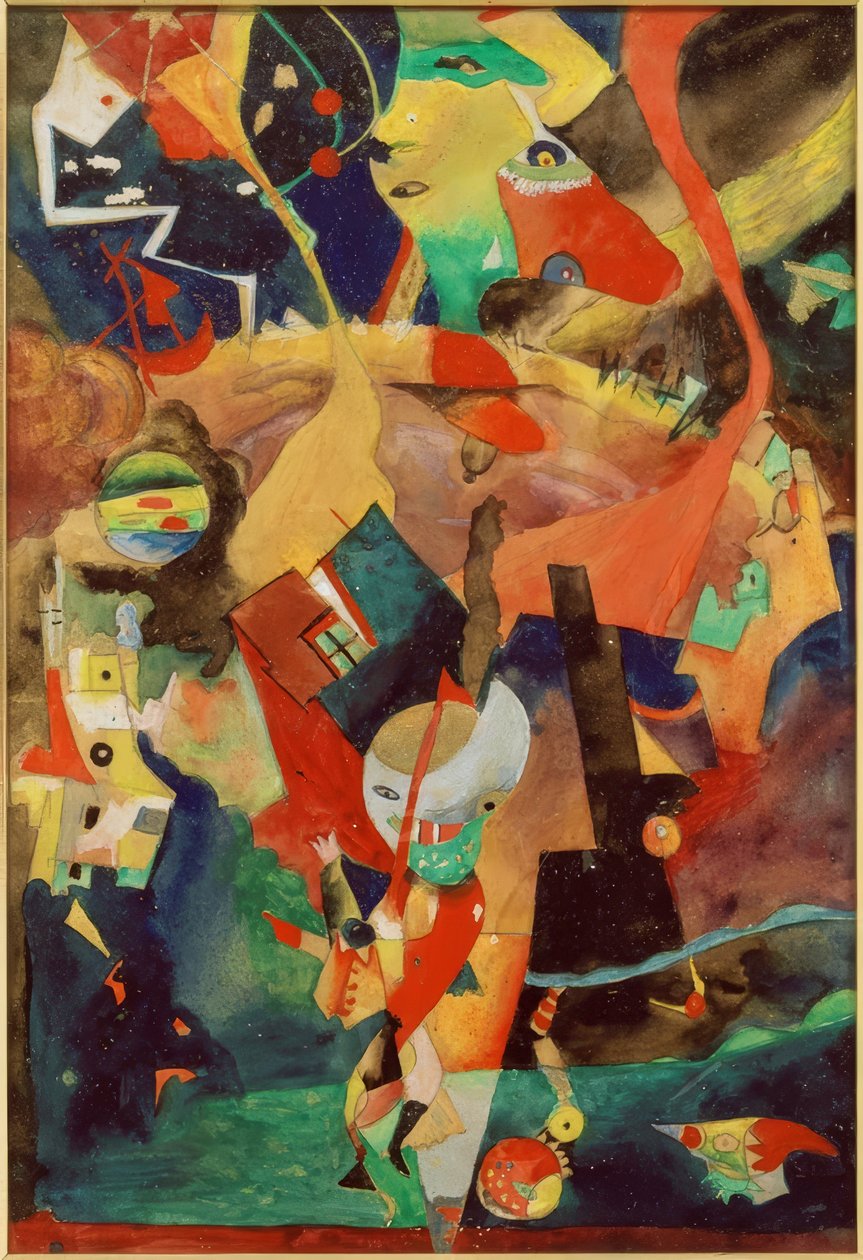 Paisaje apocalíptico con criaturas míticas y figuritas de Rudolf Schlichter