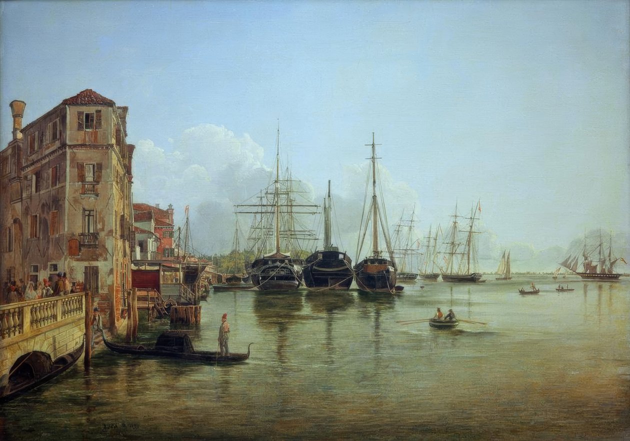 Vista de la Strada Nuova hacia los Giardini Publici en Venecia de Rudolf von Alt