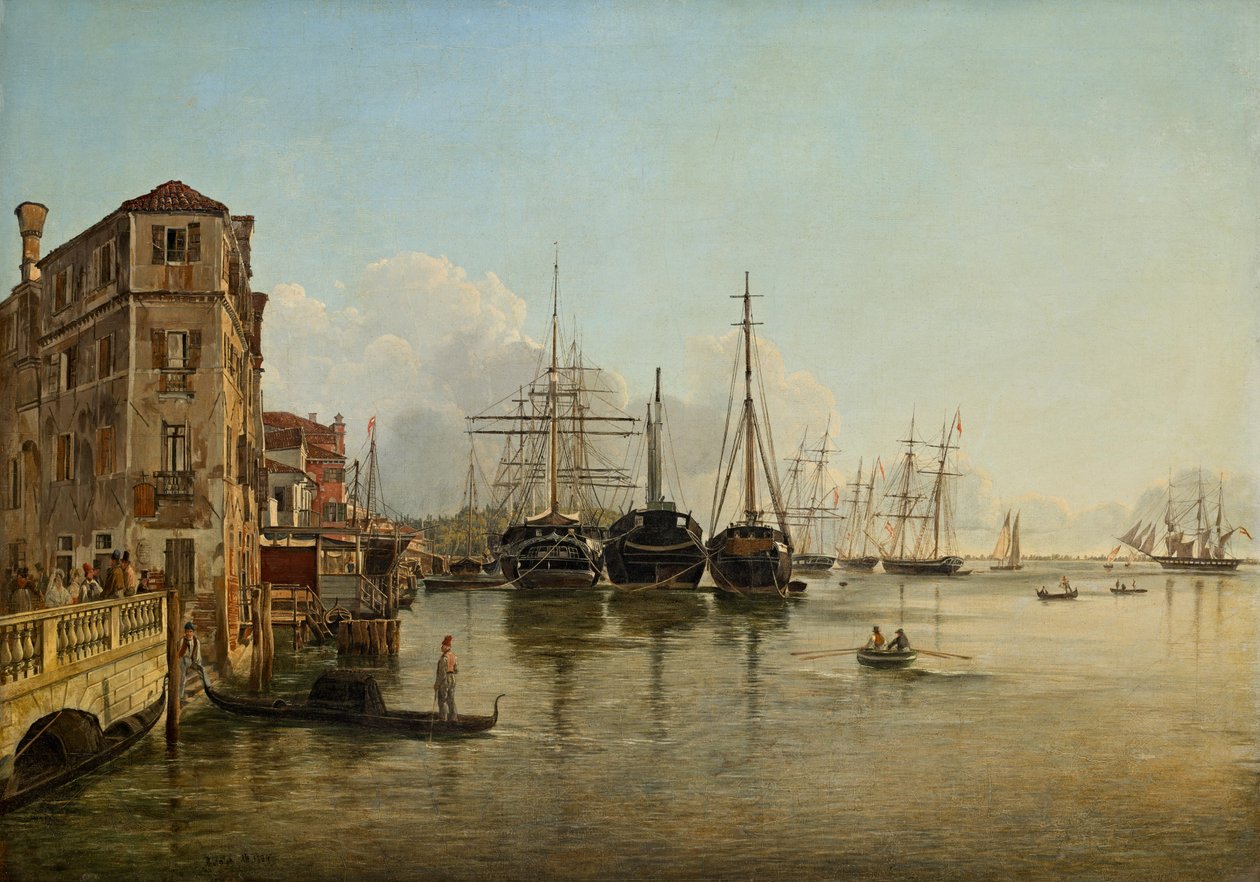 Vista desde la Strada Nuova [hoy Via Garibaldi] hacia los Giardini Pubblici de Venecia de Rudolf von Alt