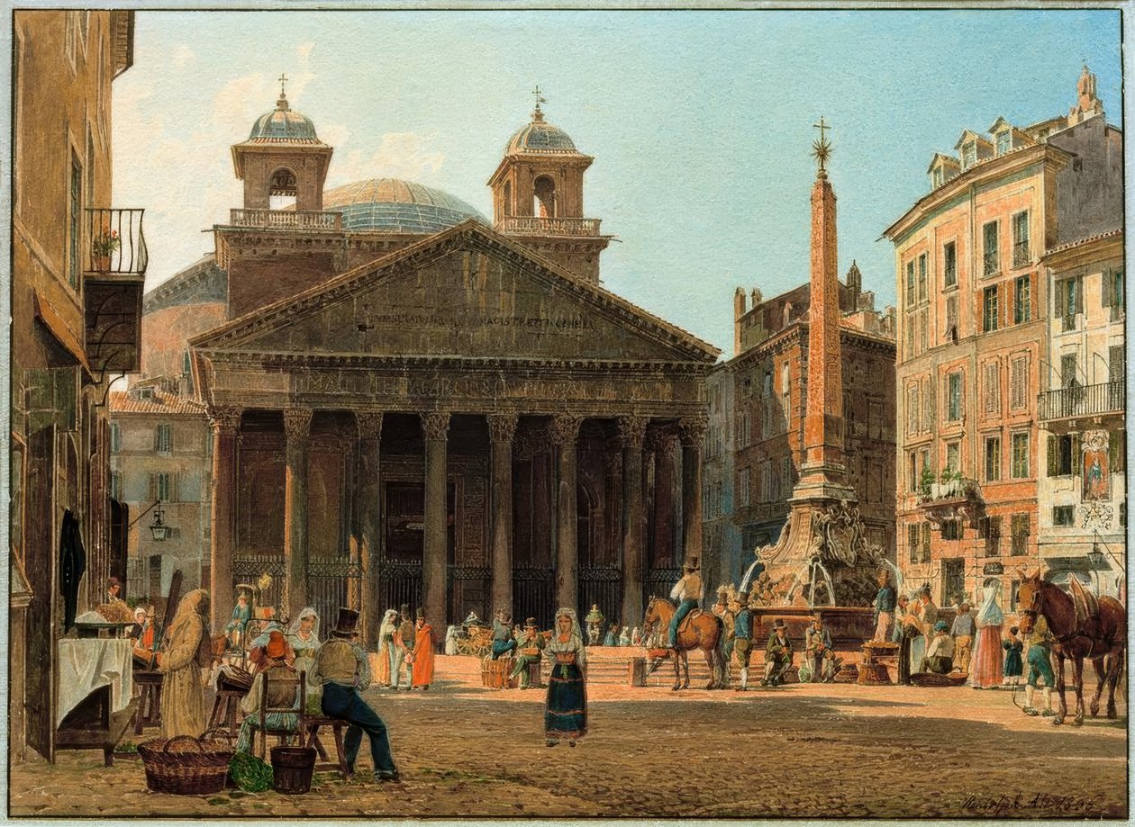 El Panteón y la Piazza della Rotonda en Roma de Rudolf von Alt