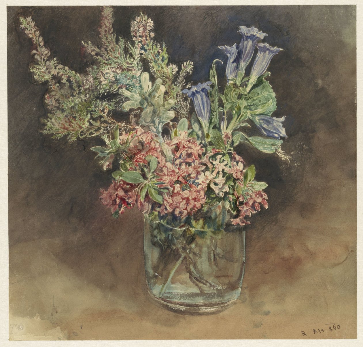 Vidrio con flores alpinas de Rudolf von Alt