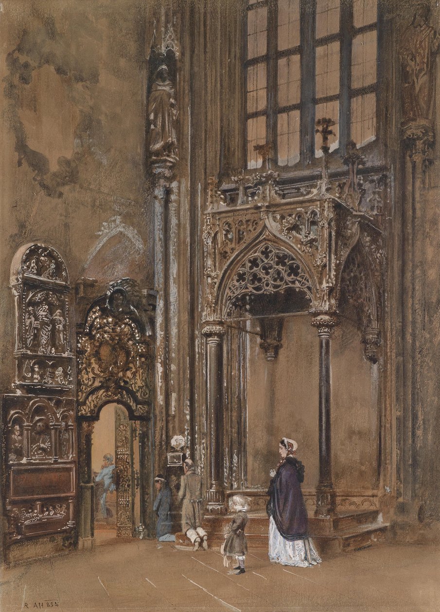 Interior de San Esteban en Viena de Rudolf von Alt