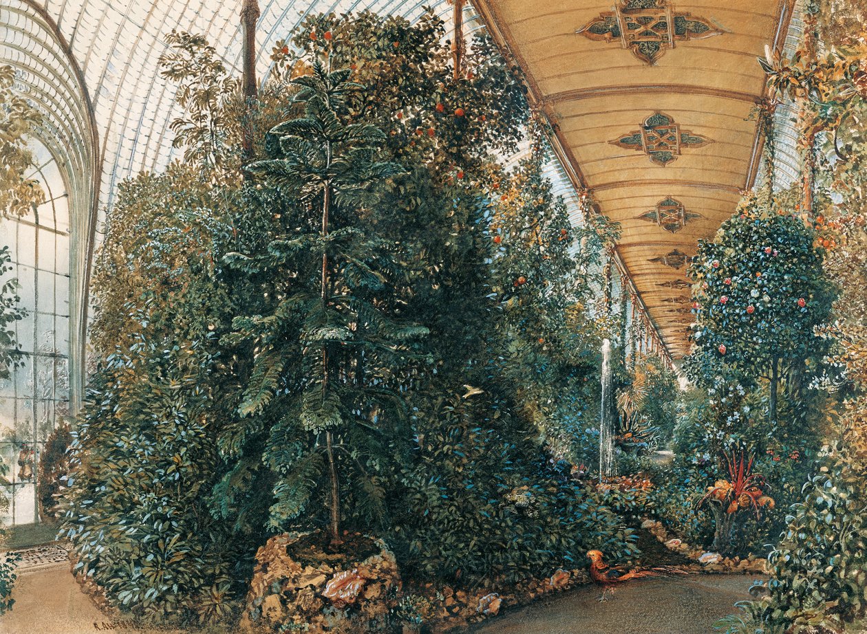 Interior de la Casa de Palmas del Palacio de Lednice de Rudolf von Alt
