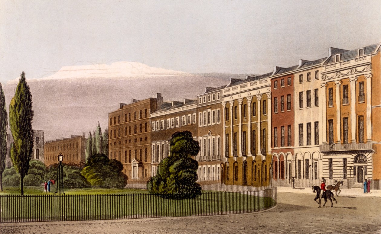 Vista de Portman Square, lado norte, 1816 de Rudolph Ackermann