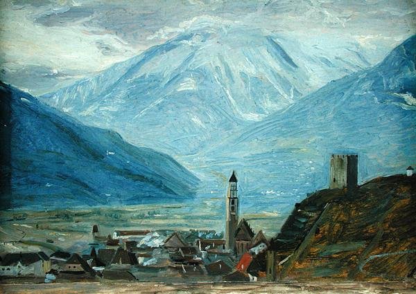 Merano en la Nieve, c.1840 de Rudolph Friedrich Wasmann