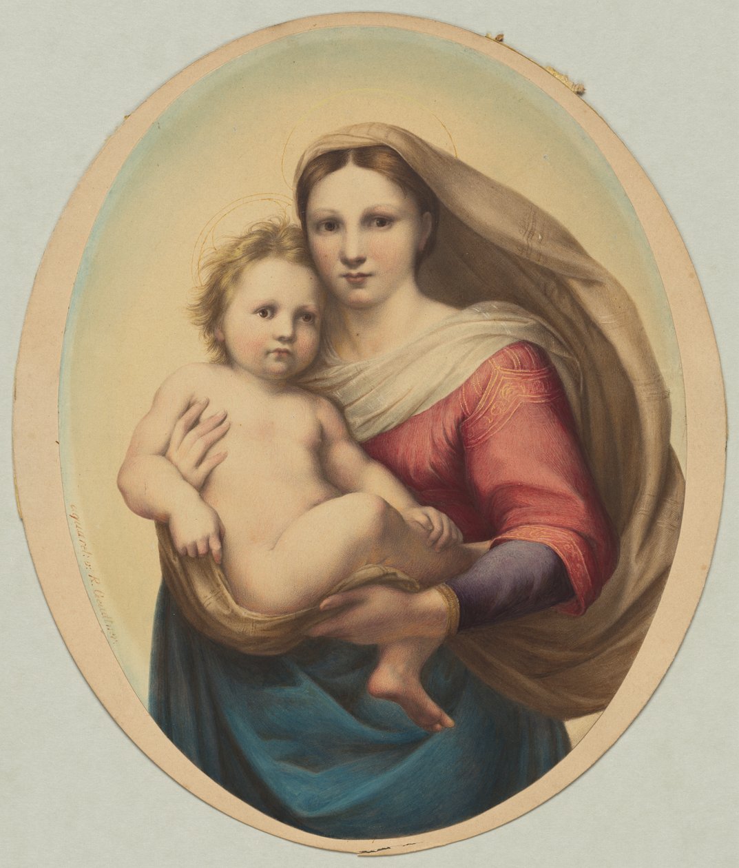 Copia después de la Madonna Sixtina de Rafael de Rudolph Geudtner