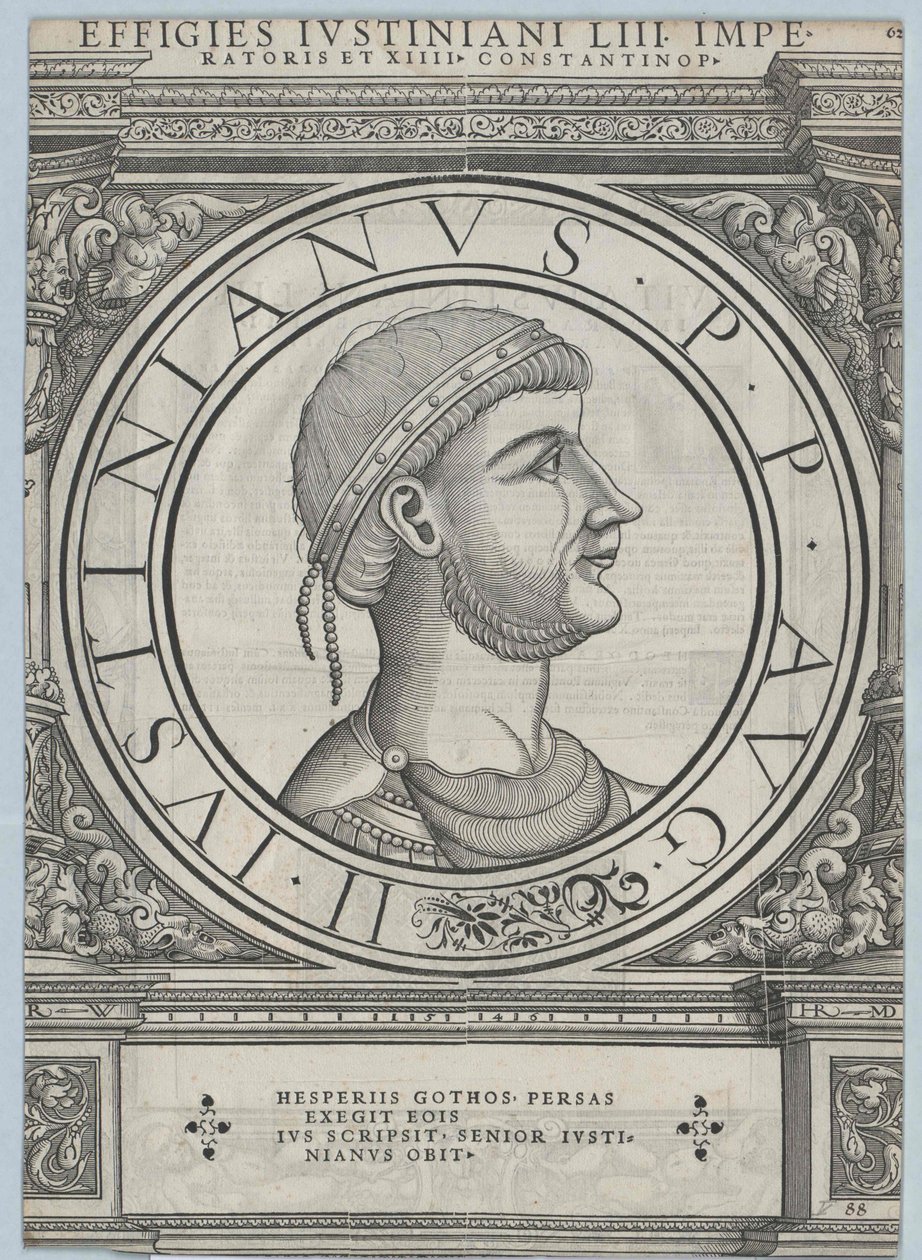 Emperador del Imperio Bizantino Justiniano I (imprimir) de Rudolph Wyssenbach