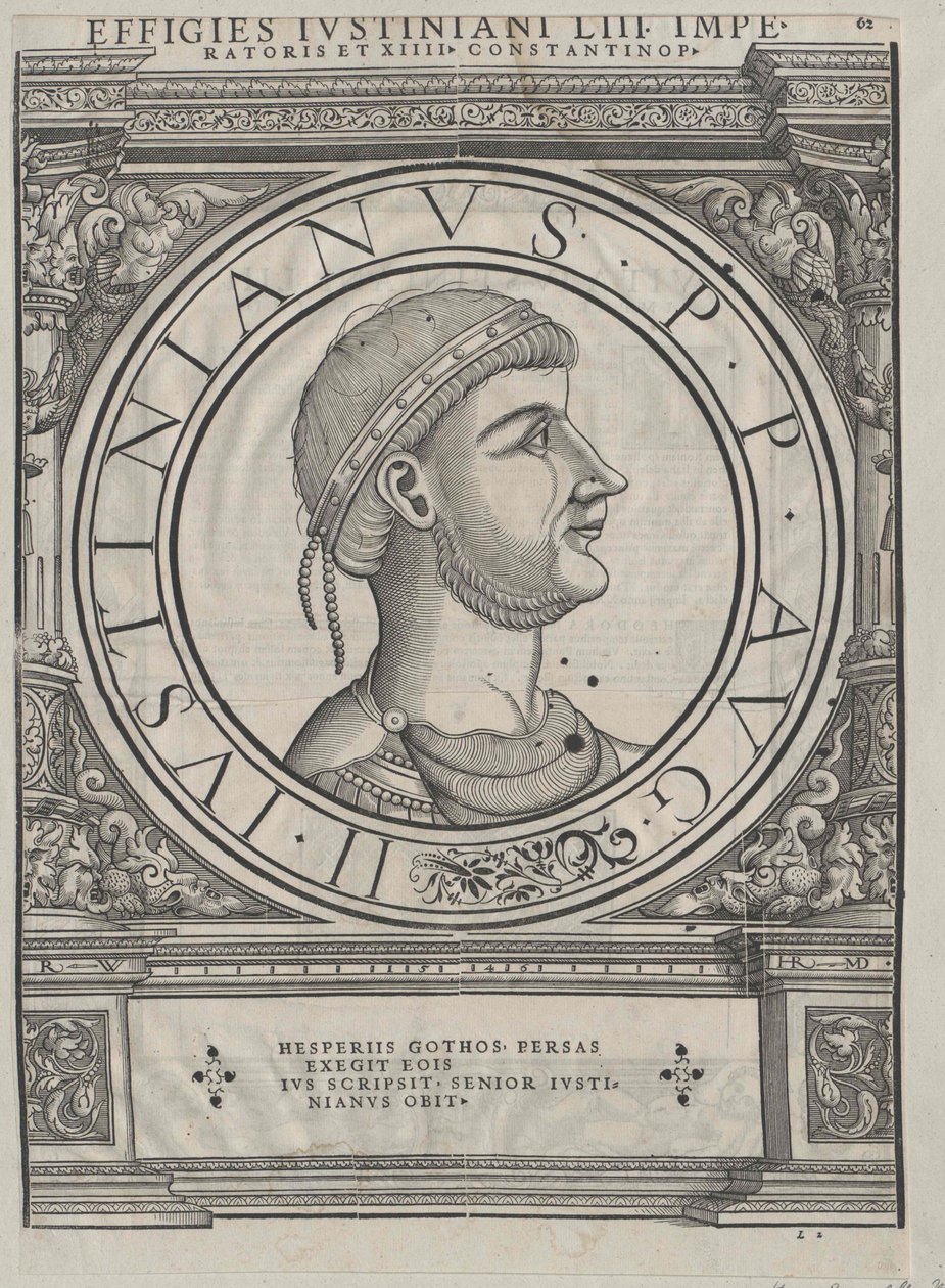 Emperador del Imperio Bizantino Justiniano I (imprimir) de Rudolph Wyssenbach