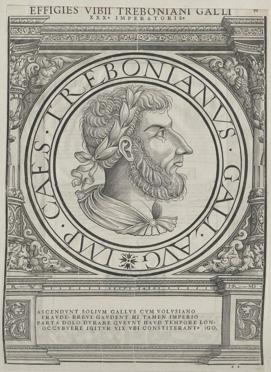 Emperador romano Treboniano Galo (huella) de Rudolph Wyssenbach