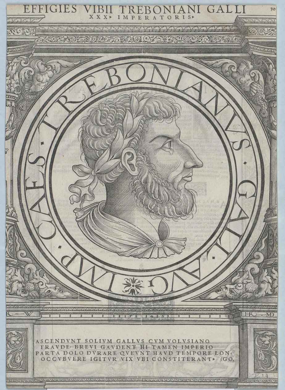 Emperador romano Treboniano Galo (huella) de Rudolph Wyssenbach