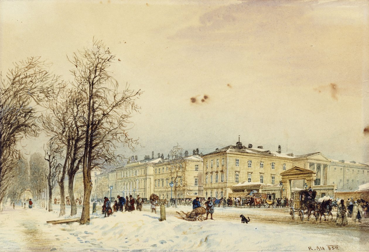 La estación del norte, Viena; Der Nordbahnhof, Wien, 1852 de Rudolf von Alt
