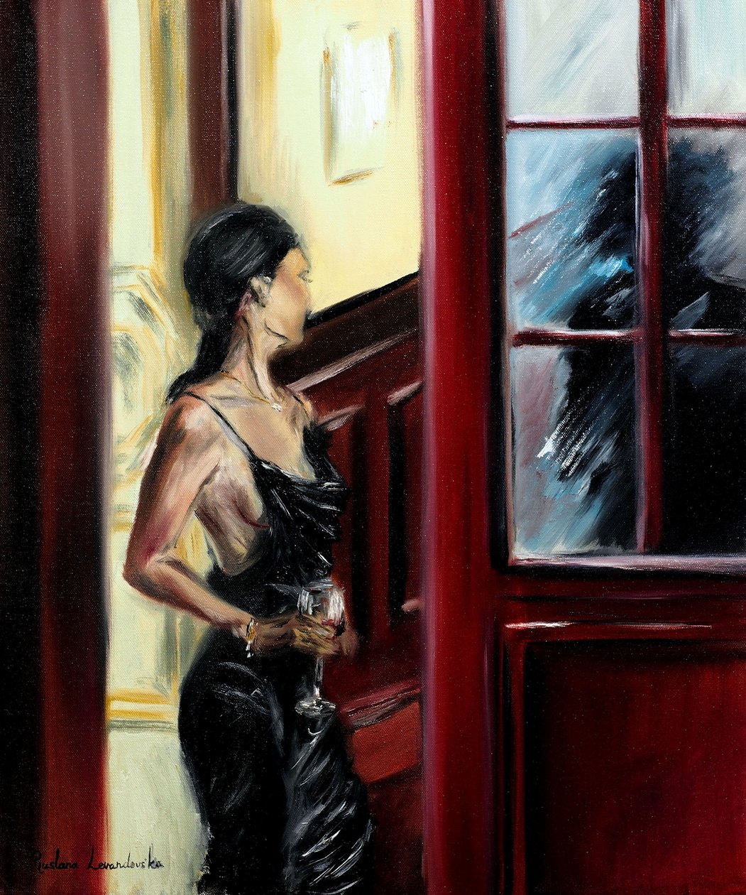Más allá de la puerta, 2022 (óleo sobre lienzo) de Ruslana Levandovska