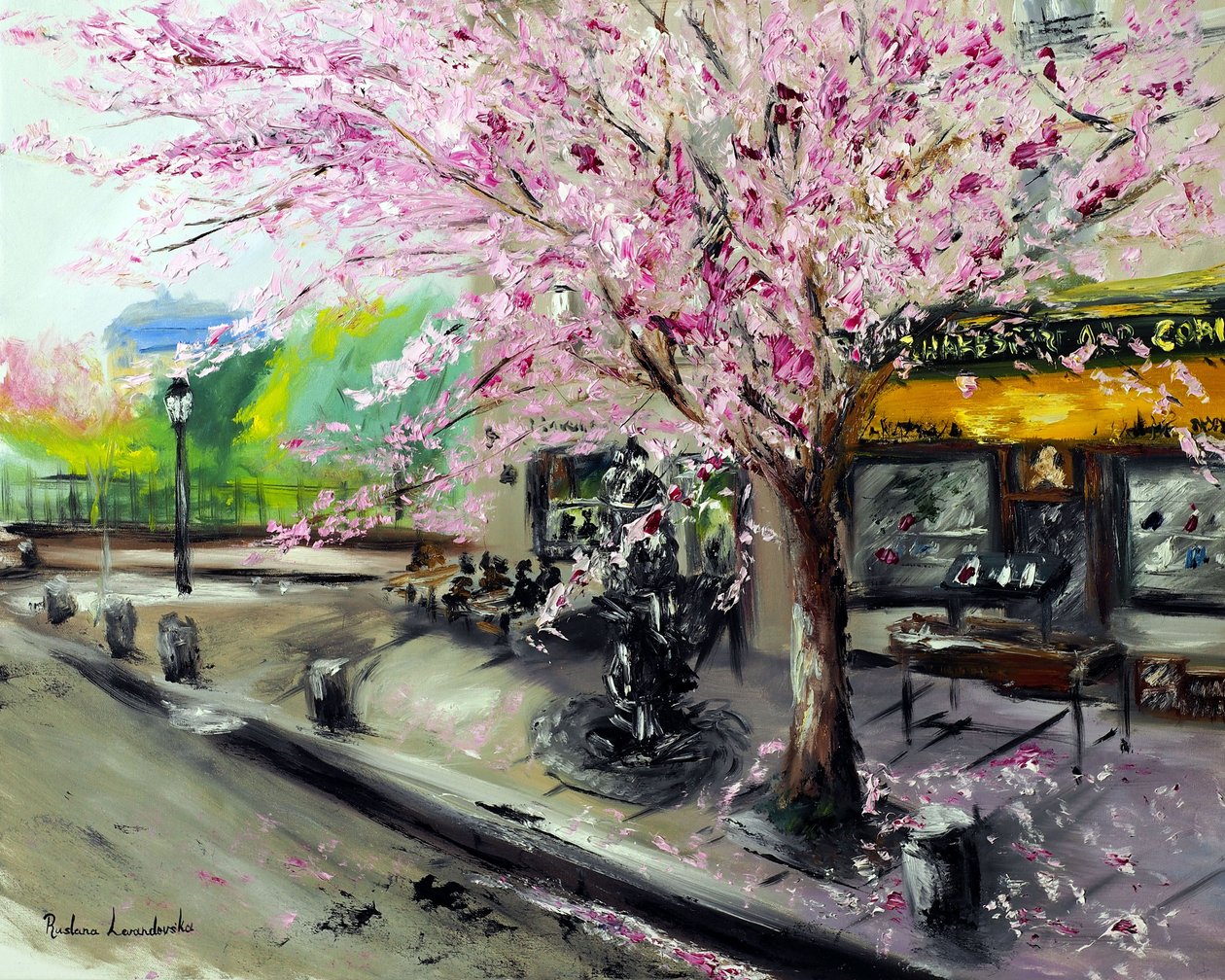 Cerezos en flor de Shakespeare  Company París, 2021 (óleo sobre lienzo) de Ruslana Levandovska