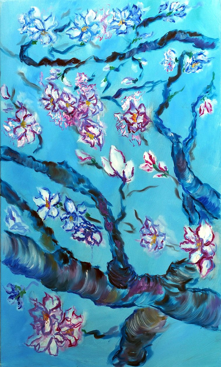 Tríptico Flores Eternas - medio, 2024 (óleo sobre lienzo) de Ruslana Levandovska