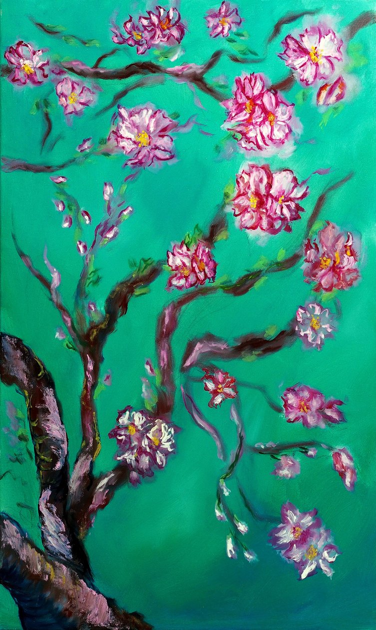 Tríptico Flores eternas - derecha, 2024 (óleo sobre lienzo) de Ruslana Levandovska