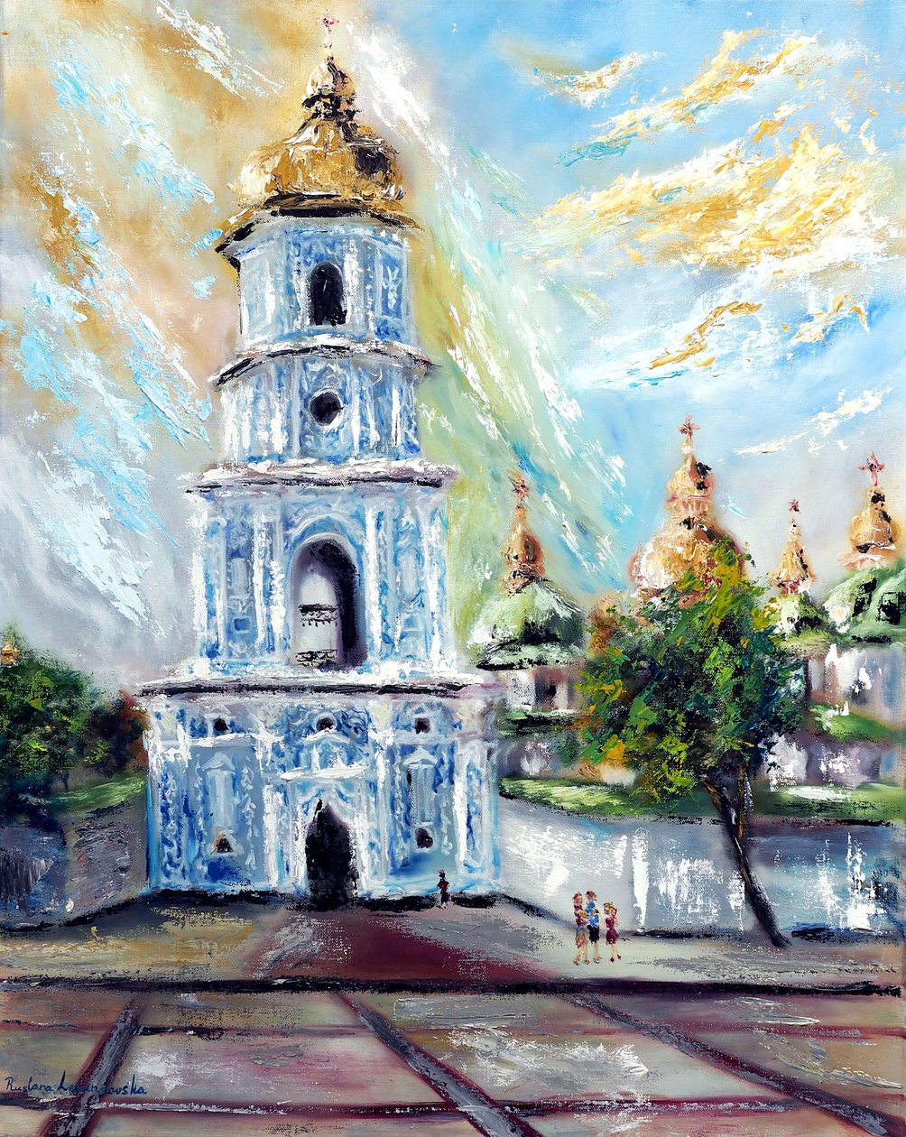 Golden Domed Kyiv Ucrania, 2022 (óleo sobre lienzo) de Ruslana Levandovska