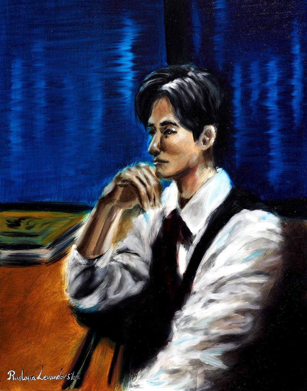 Late Night IV, 2024 (óleo sobre panel) de Ruslana Levandovska