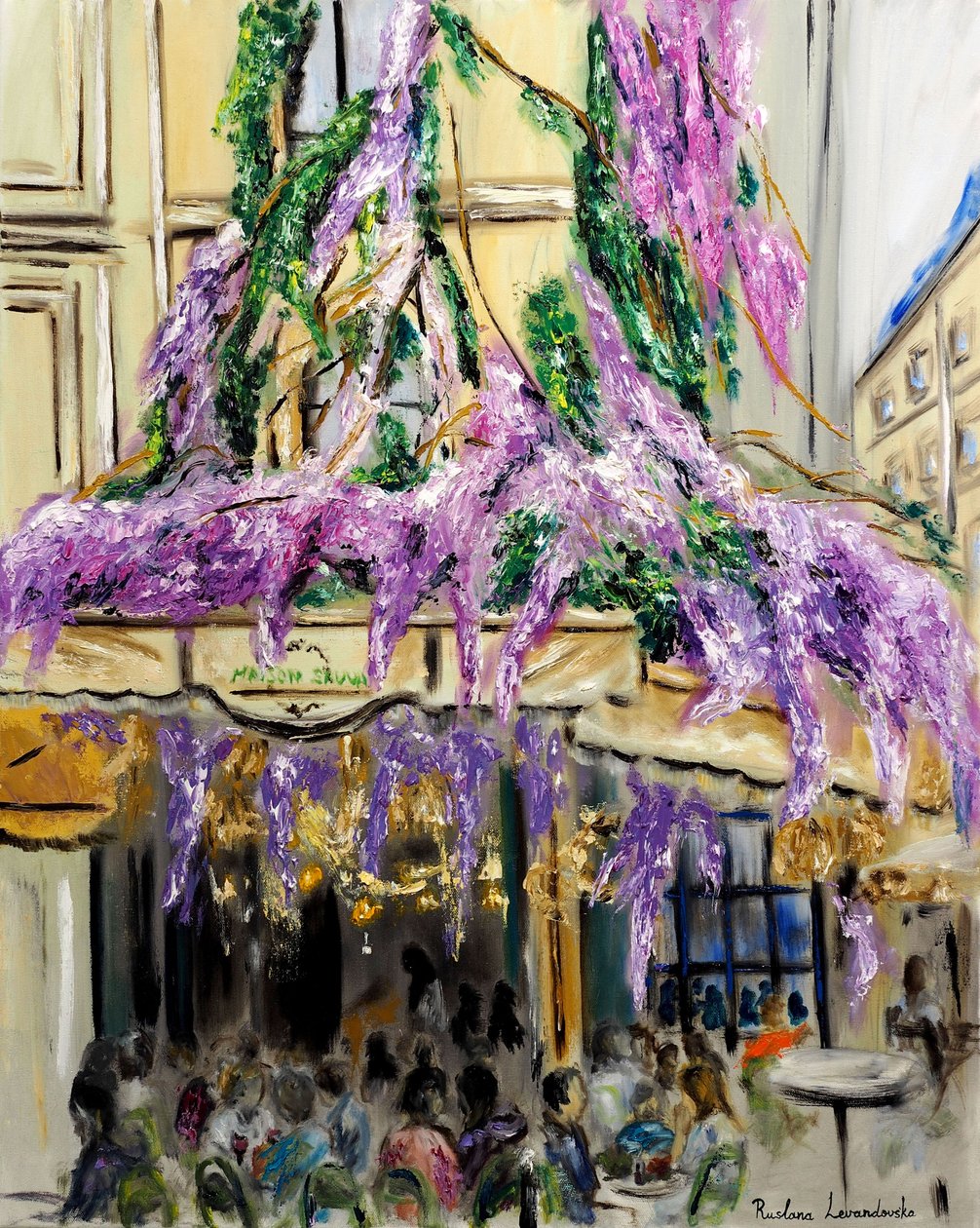 Maison Sauvage Paris - Wisteria, 2023 (óleo sobre lienzo) de Ruslana Levandovska