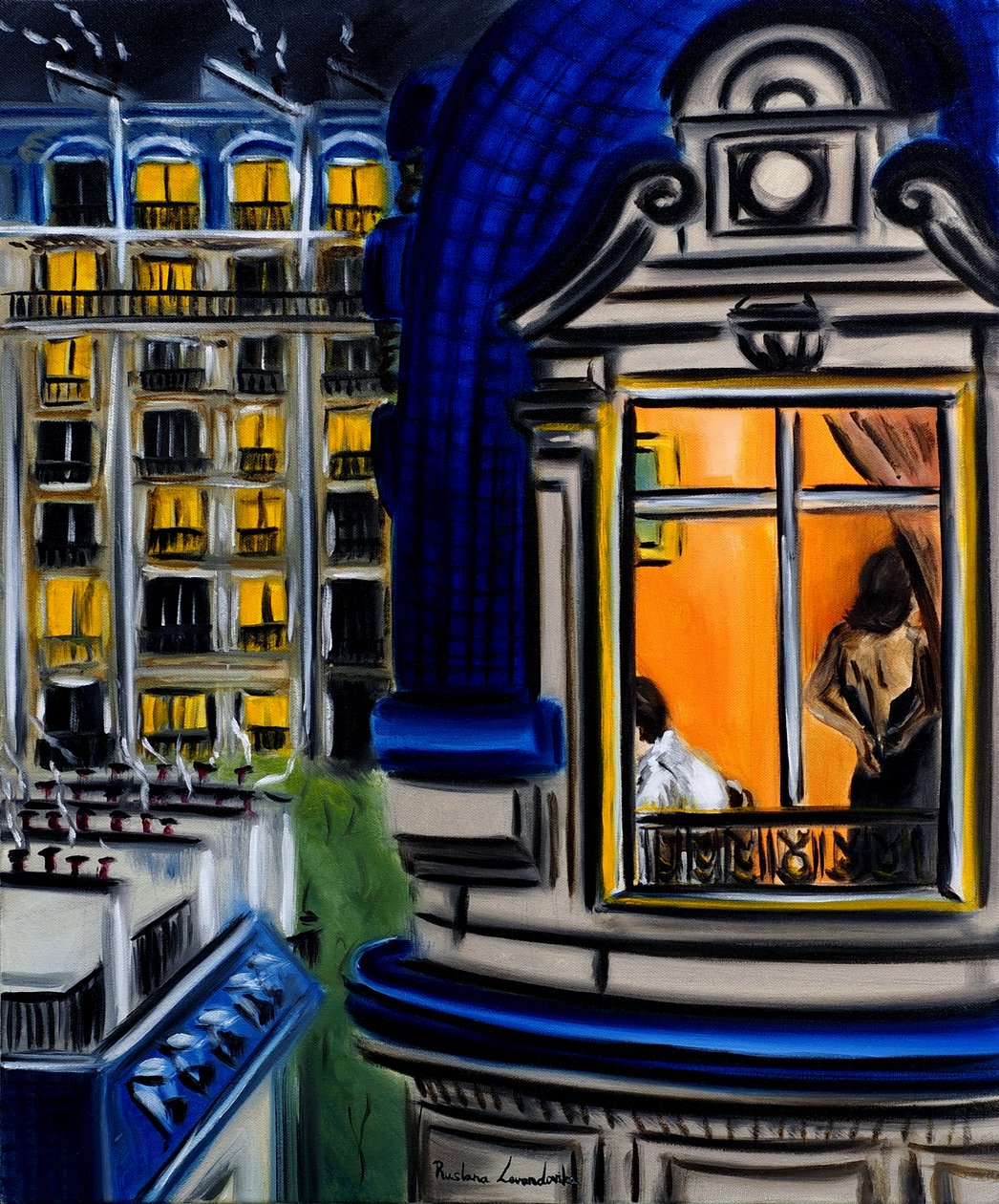 Noches parisinas, 2025 (óleo sobre lienzo) de Ruslana Levandovska
