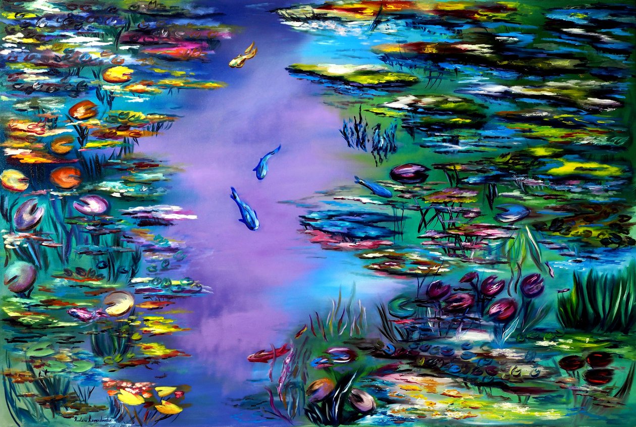 Estanque de la tranquilidad, 2024 (óleo sobre lienzo) de Ruslana Levandovska