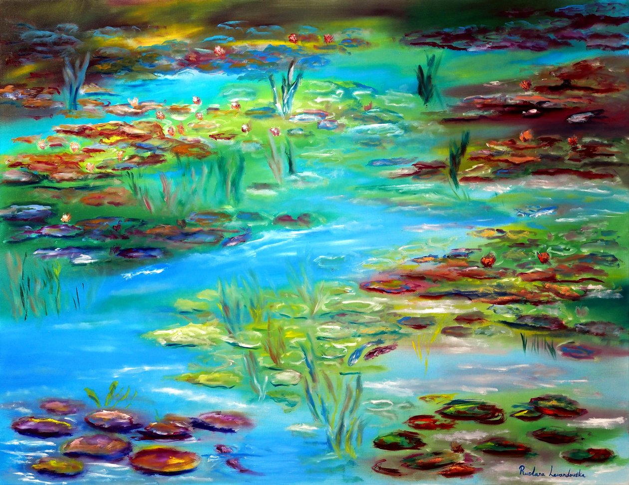 Estanque de la tranquilidad III, 2024 (óleo sobre lienzo) de Ruslana Levandovska