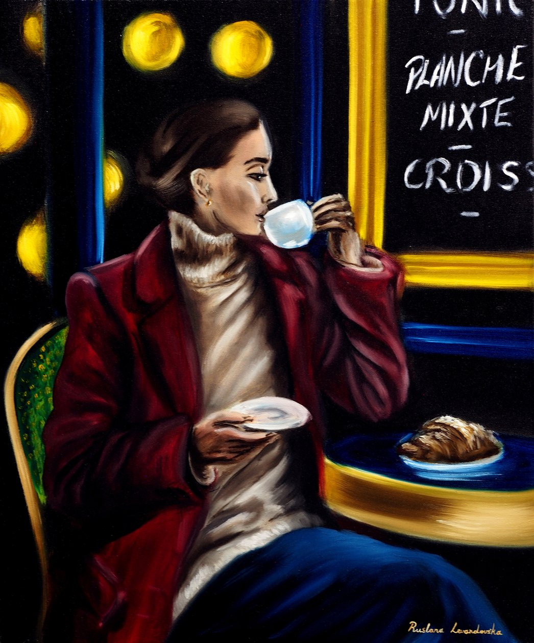 Saboreando París, 2024 (óleo sobre lienzo) de Ruslana Levandovska