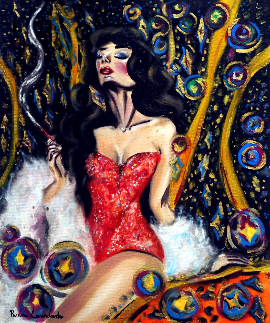 Noche resplandeciente, 2025 (óleo sobre lienzo) de Ruslana Levandovska