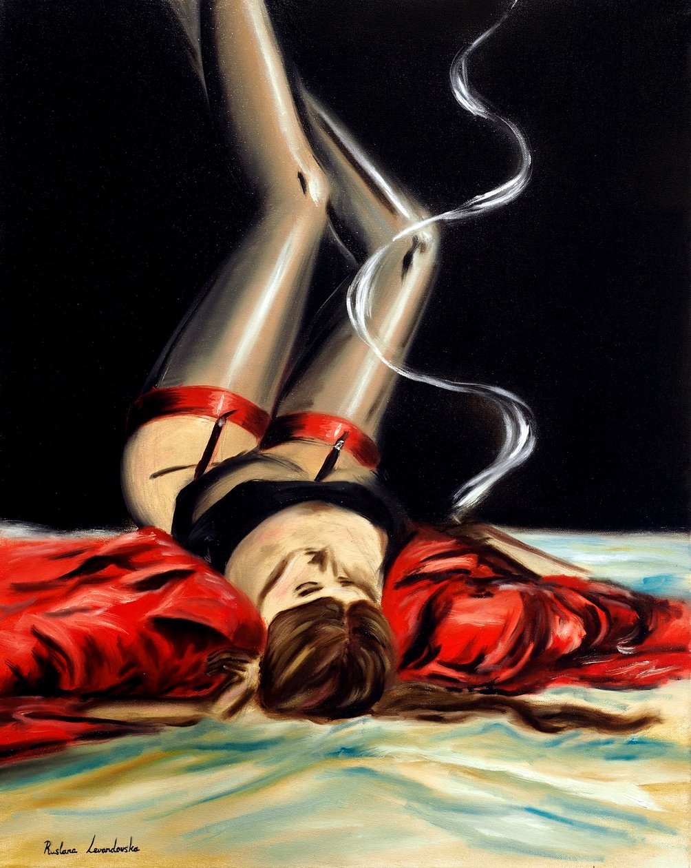 Sultry Scarlet, 2025 (óleo sobre lienzo) de Ruslana Levandovska