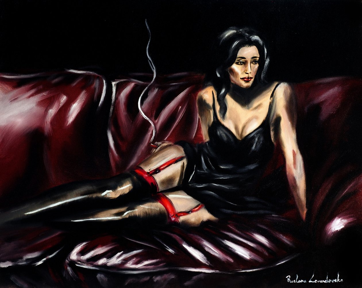 Sultry in Shadows, 2025 (óleo sobre lienzo) de Ruslana Levandovska