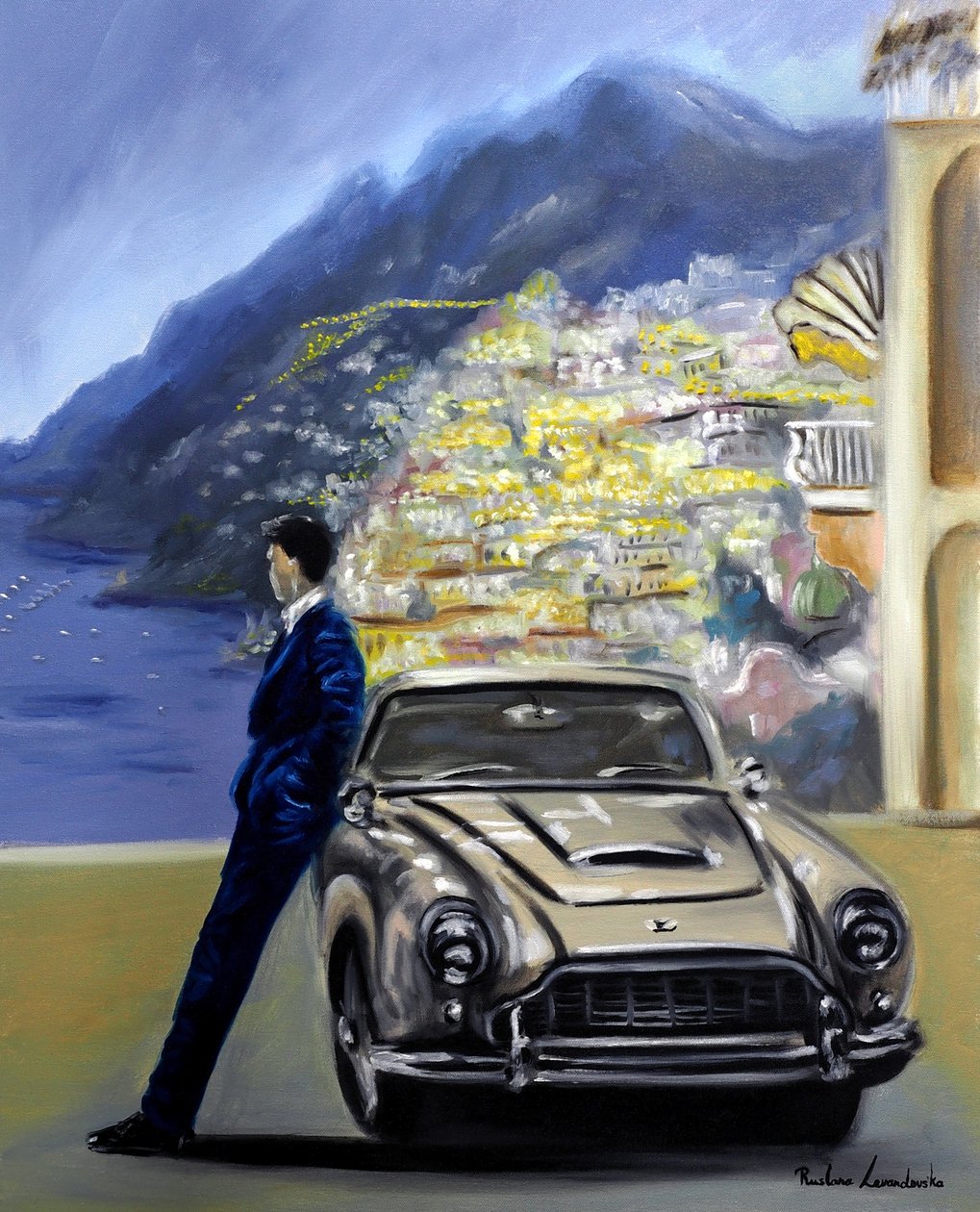 The Amalfi Coast Drive, 2025 (óleo sobre lienzo) de Ruslana Levandovska