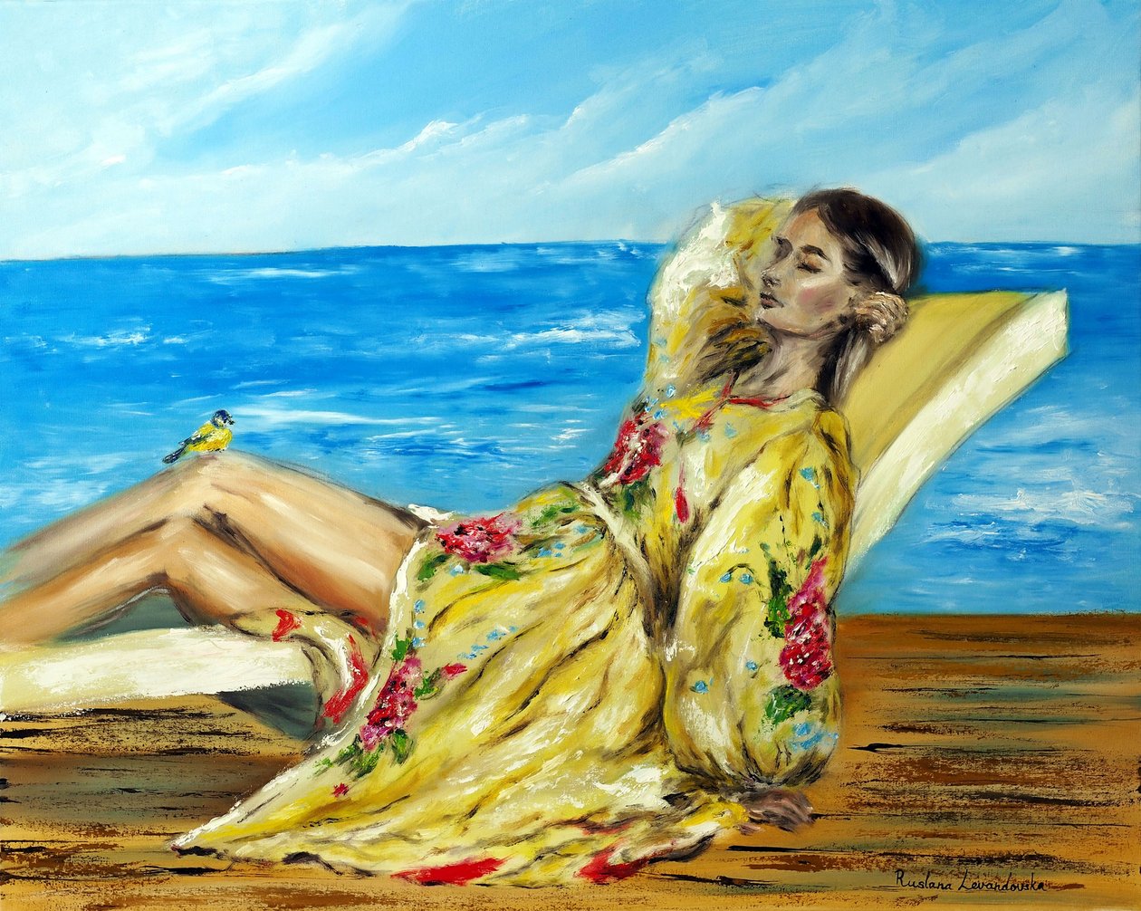 Al son de las olas, 2022 (óleo sobre lienzo) de Ruslana Levandovska