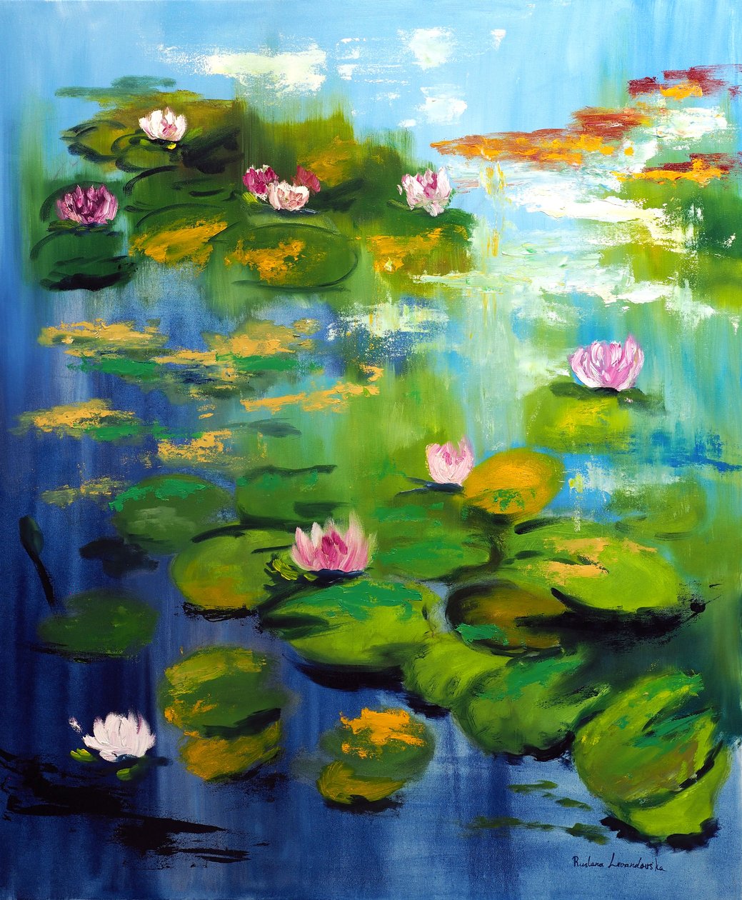 Nenúfares del jardín de Monet, 2021 (óleo sobre lienzo) de Ruslana Levandovska