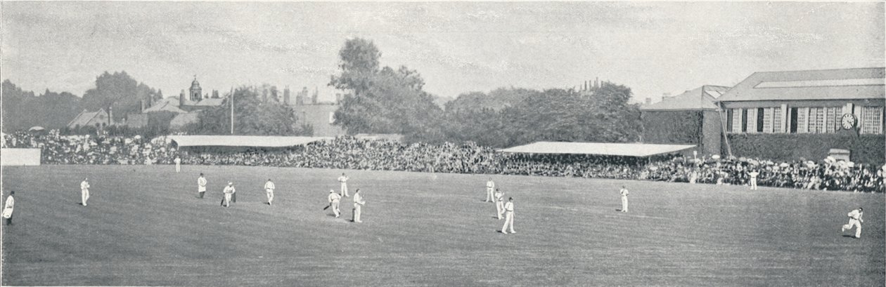 Partido de cricket universitario en Lords, c. 1896 de Russell and Sons