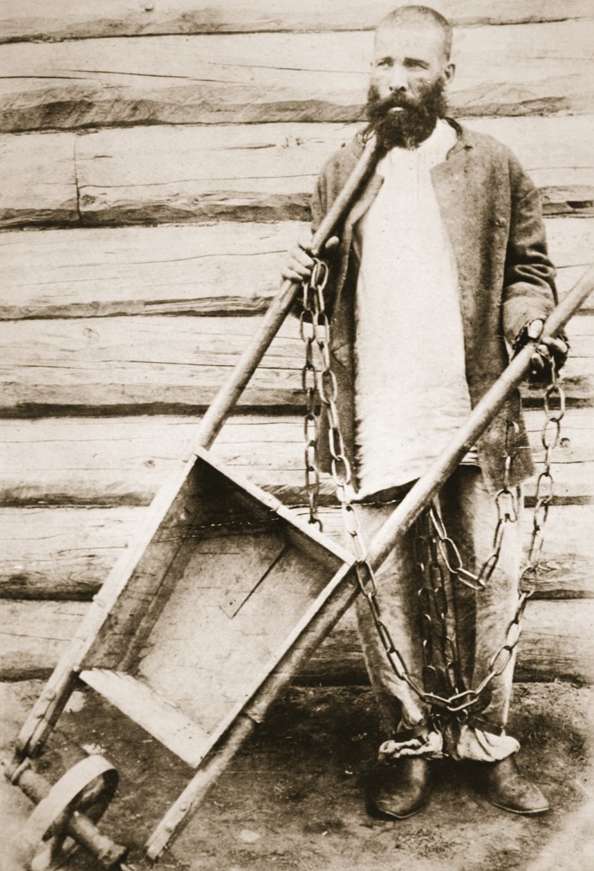 Convicto en Siberia, c.1890s de Russian Photographer