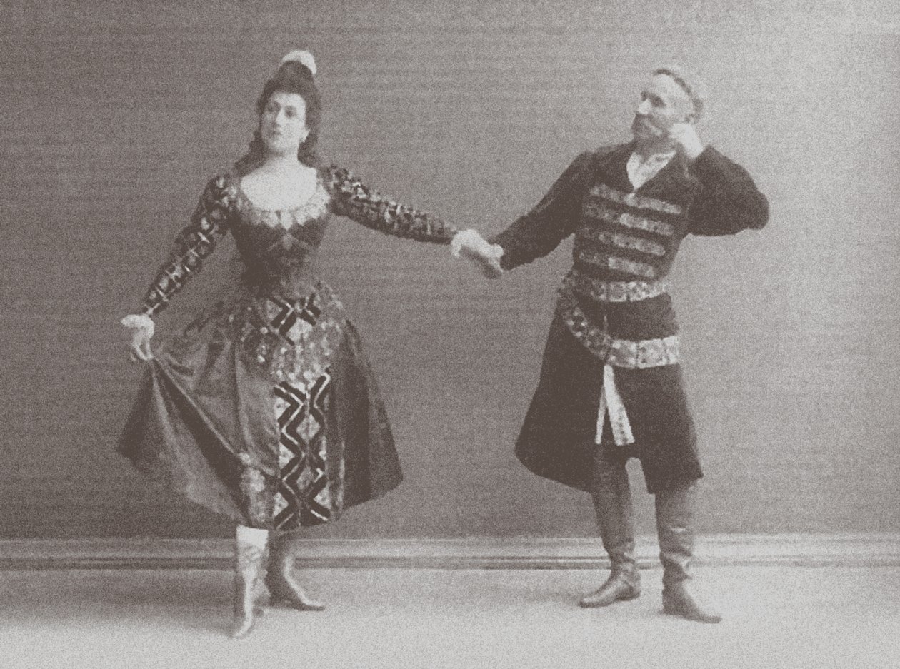 Julia y Felix Kschessinsky en la mazurca (danza polaca) en el El lago de los cisnes original de Ivanov-Petipa, 1895 de Russian Photographer