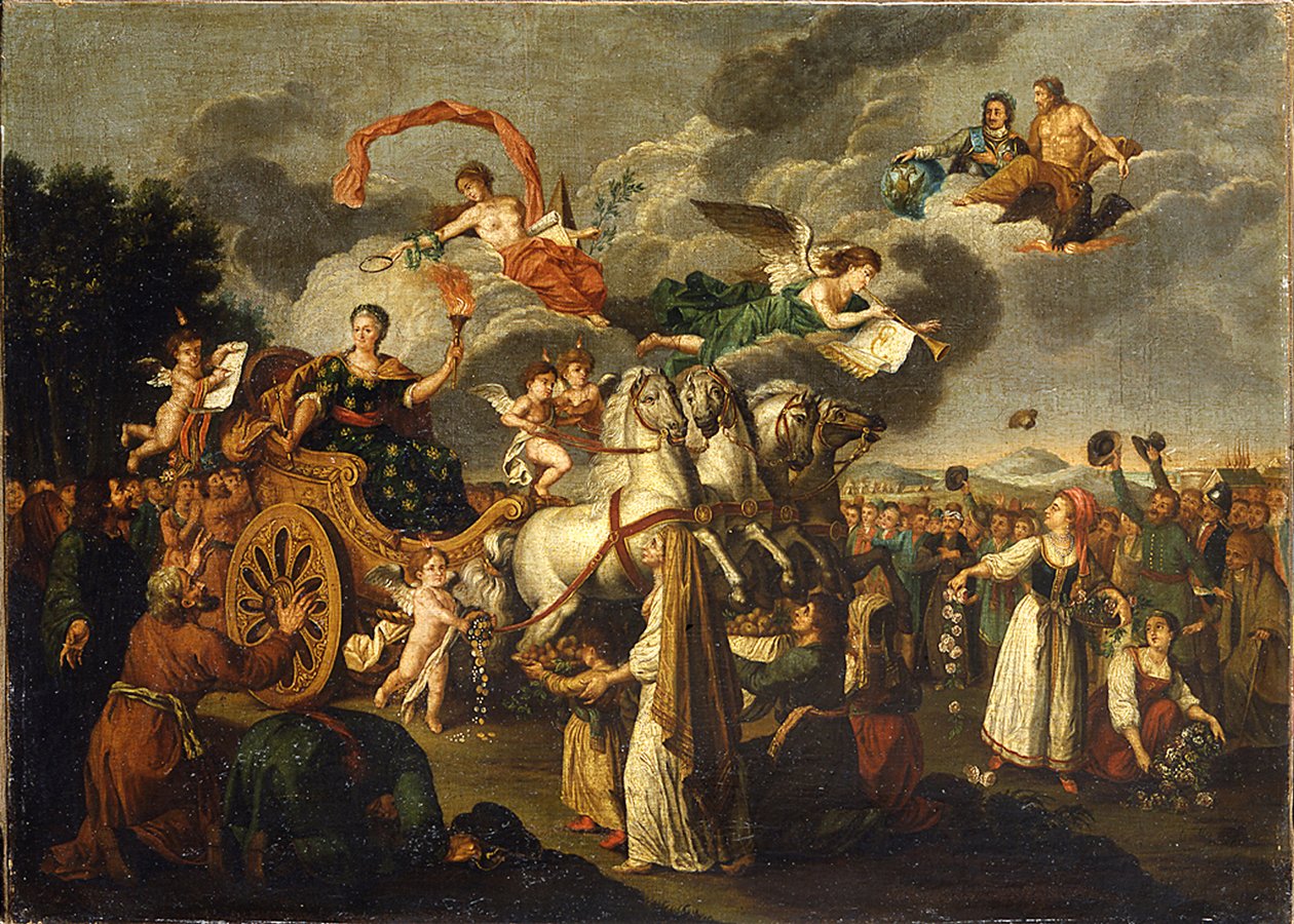 Catalina II viajando por Rusia, 1787 de Russian School