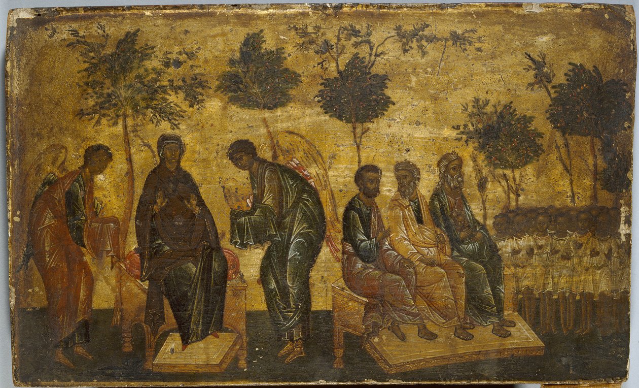Icono de Los Justos en el Paraíso, principios del siglo XVI de Russian School