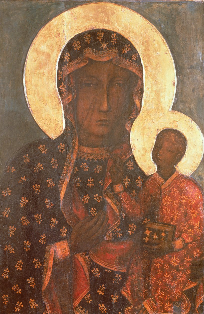 La Virgen Negra de Jasna Gora, icono bizantino-ruso de Russian School