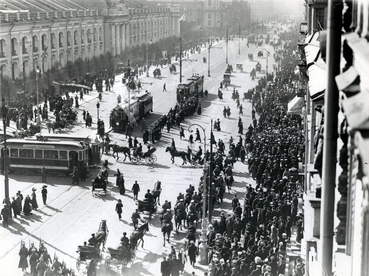 Manifestación en San Petersburgo contra la masacre de Lena en Siberia, abril de 1912 de Russian Photographer