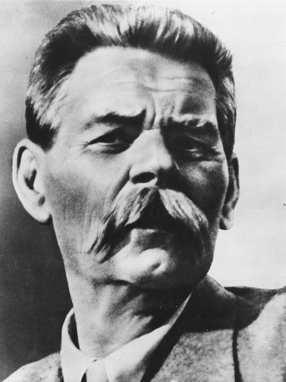 Retrato de Alexei Maximovich Peshkov, conocido como Maxim Gorki (foto en blanco y negro) de Russian Photographer