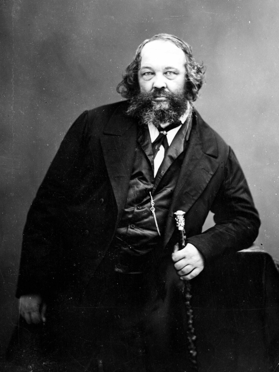 Retrato de Mijaíl Bakunin (1814 - 1876), revolucionario anarquista ruso (1814 - 1876). Fotografía de Russian Photographer