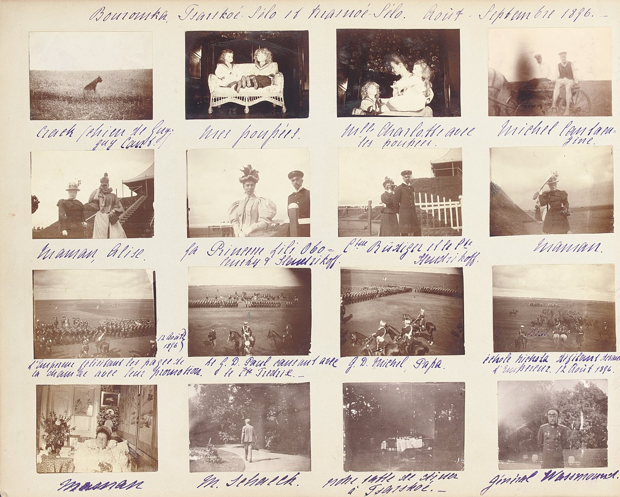 La familia imperial rusa, página de un álbum de fotografías, c.1897-99 de Russian Photographer