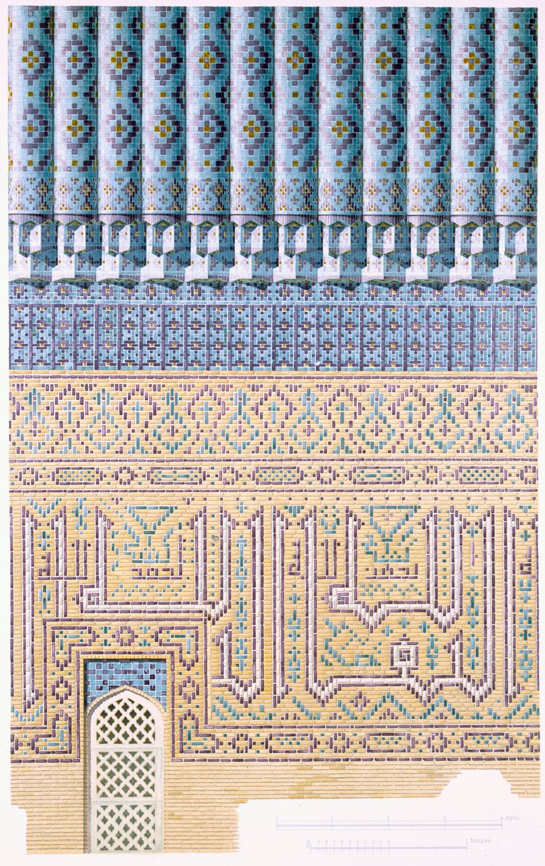 Detalles decorativos de la cúpula, desde el nivel del suelo hacia arriba, pub. 1905 de Russian School.
