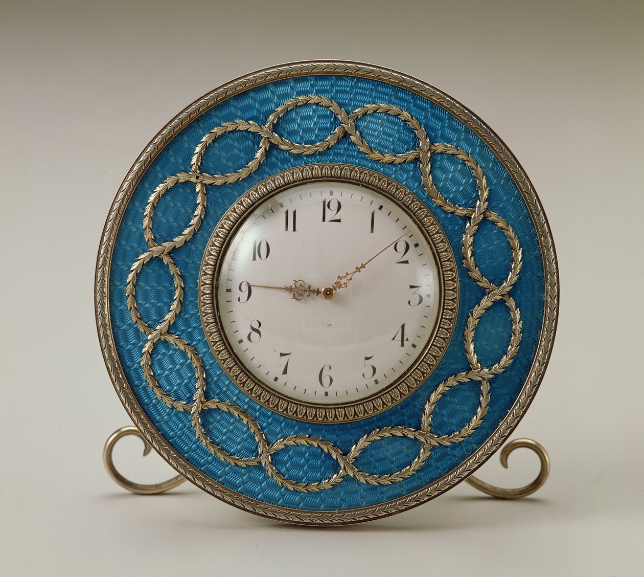 Reloj Fabergé, c.1890 (plata dorada y esmalte) de Russian School