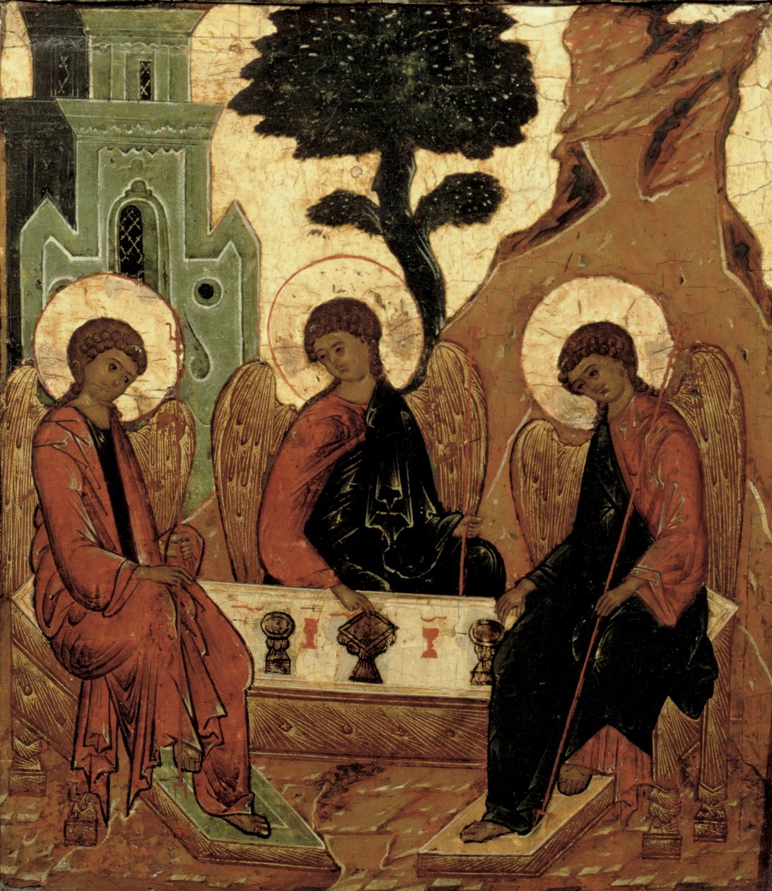 Trinidad del Antiguo Testamento, icono del siglo XVI de Russian School