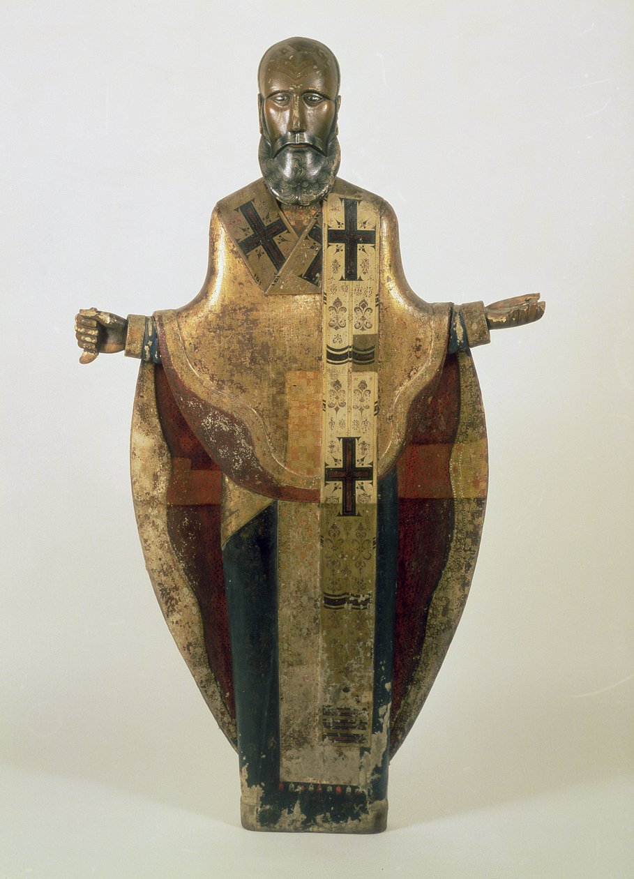 Estatua de San Nicolás de Mozhaisk, rusa, finales del siglo XVI de Russian School