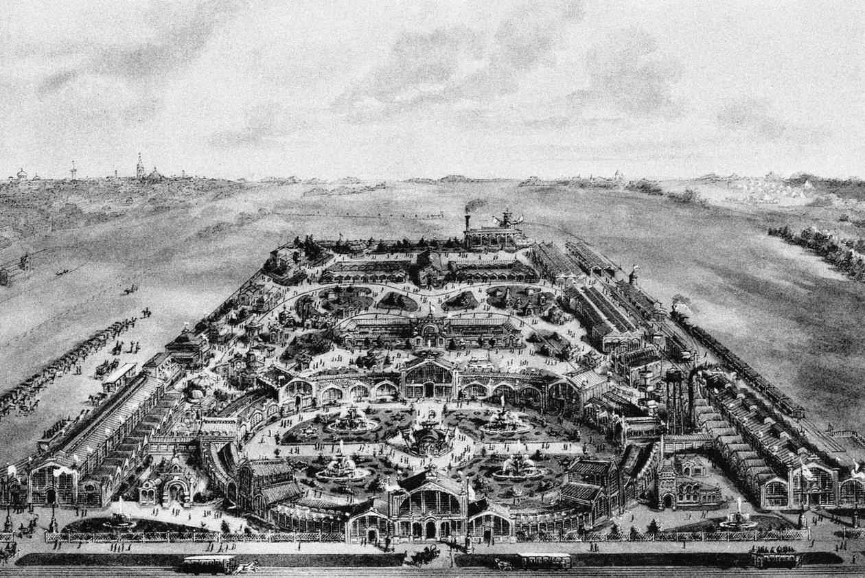 Vista de la Exposición Panrusa de 1882, Khodynka, Moscú, Rusia de Russian School