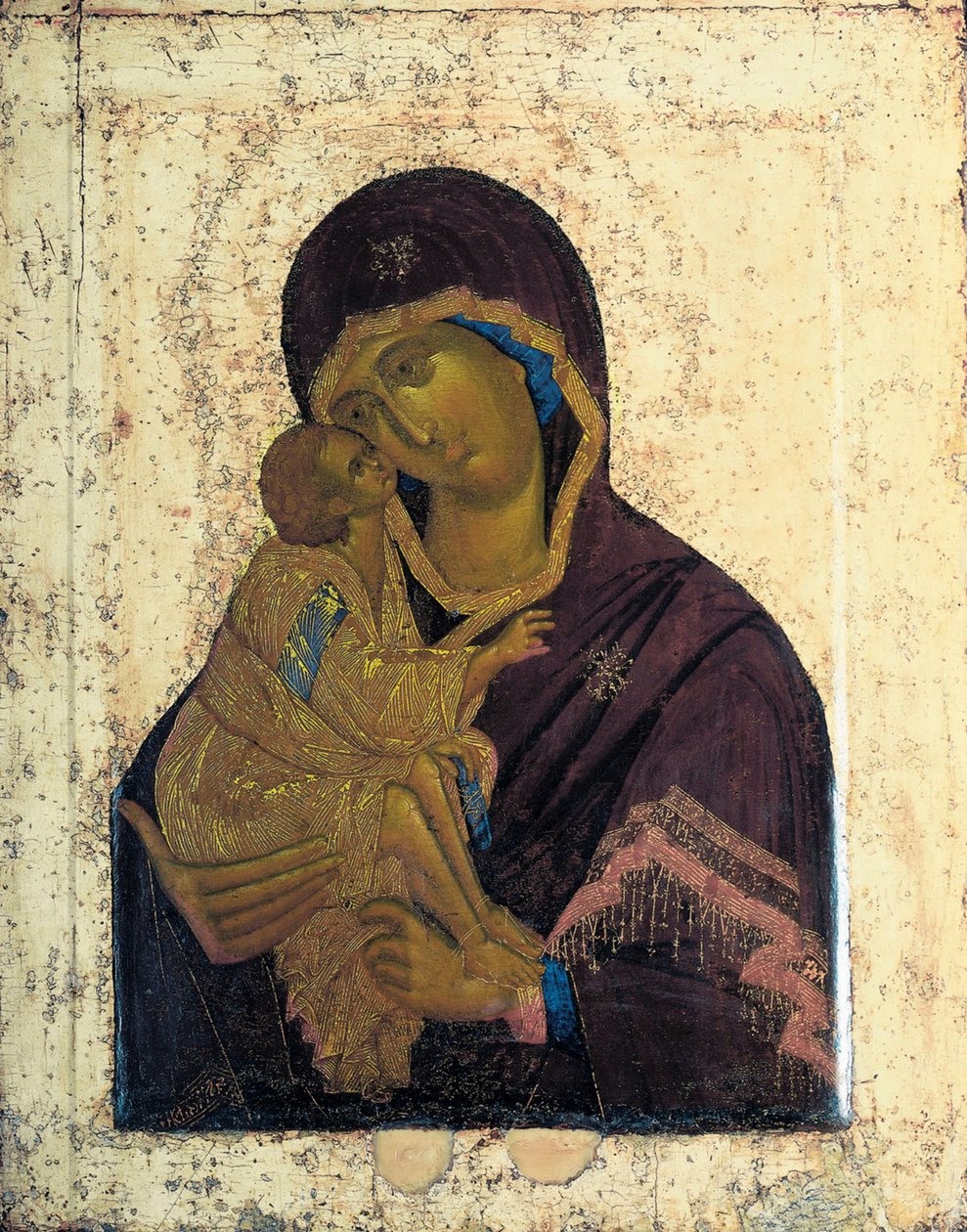 La Virgen del Don Icono de doble cara, c. 1390 de Russian icon.
