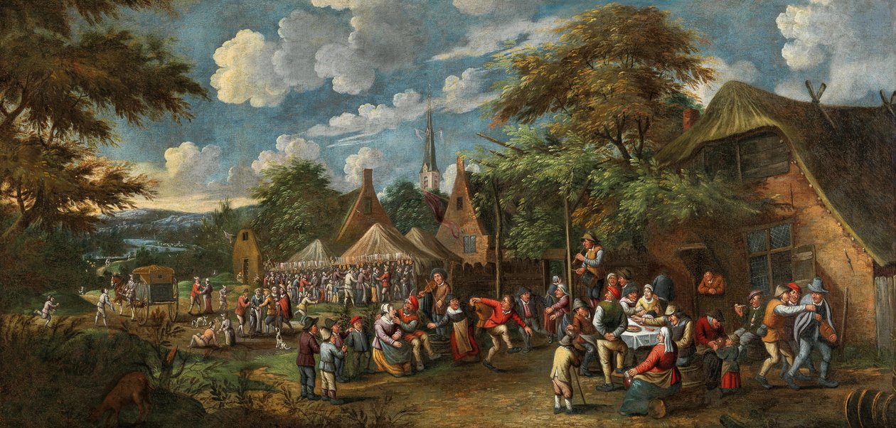 Feria del pueblo, alrededor de 1700 de Rutger Verburgh