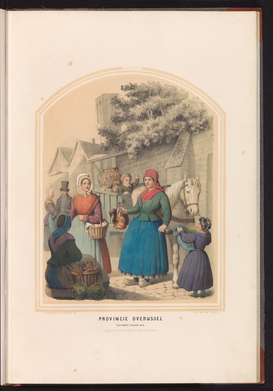 Traje tradicional de Lonneker y Losser en Overijssel, 1857 Provincia de Overijssel. Lonneker, Losser, etc. / XXXIV (título sobre objeto) de Ruurt de Vries